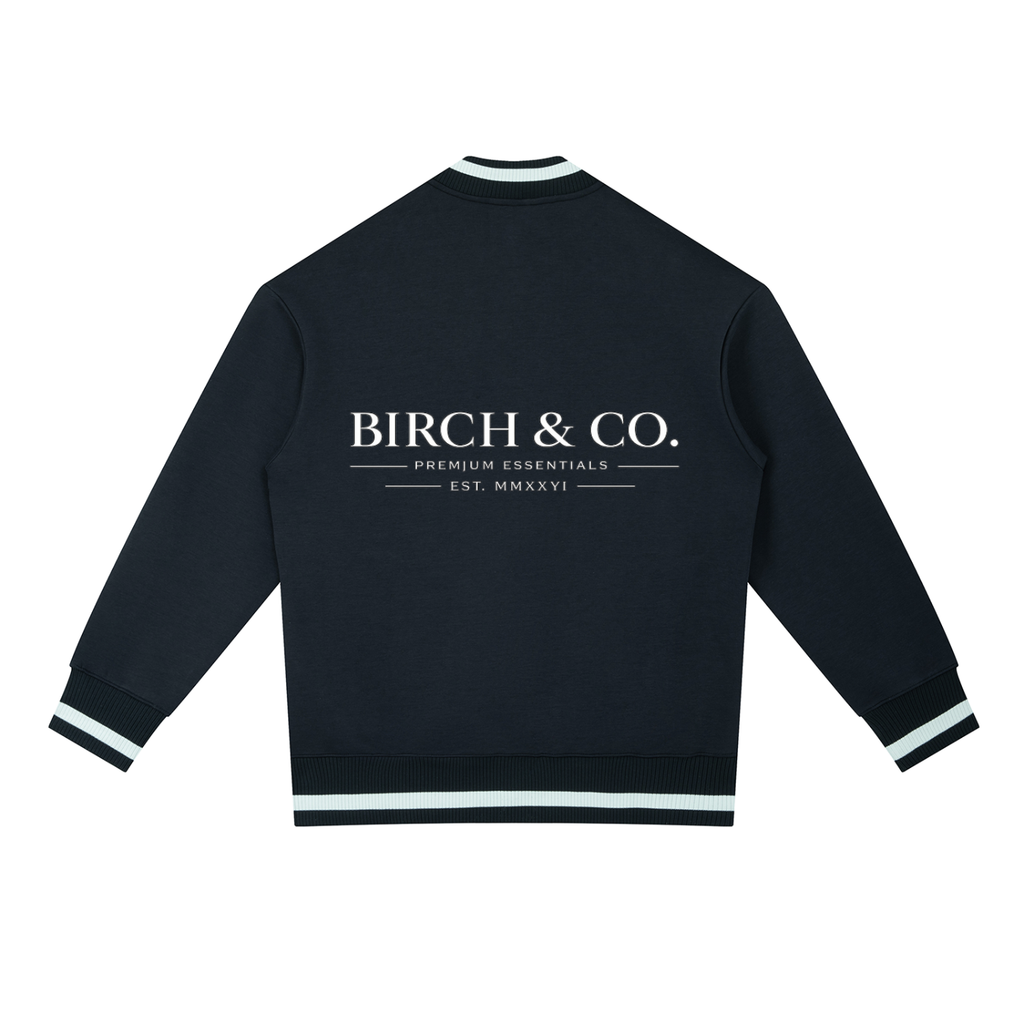 Contrast Piping Zip Bomber Jacket