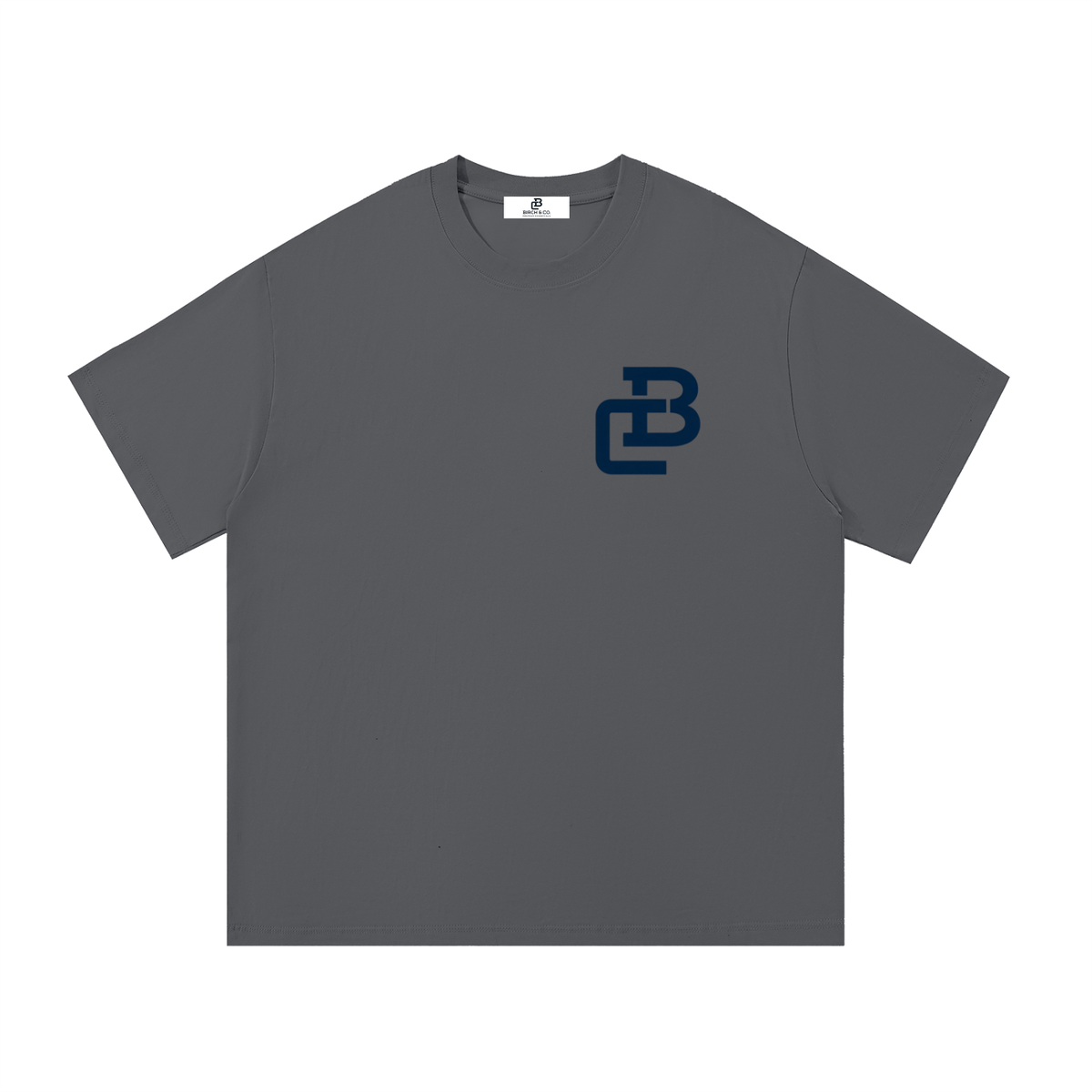 The Birch Essential Cotton Tee - Navy Logo