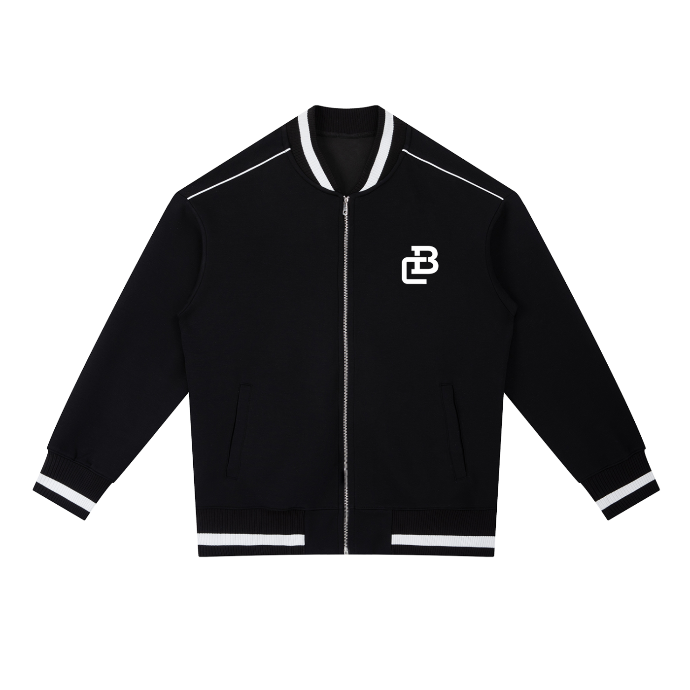 Birch & Co.Contrast Piping Zip Bomber Jacket