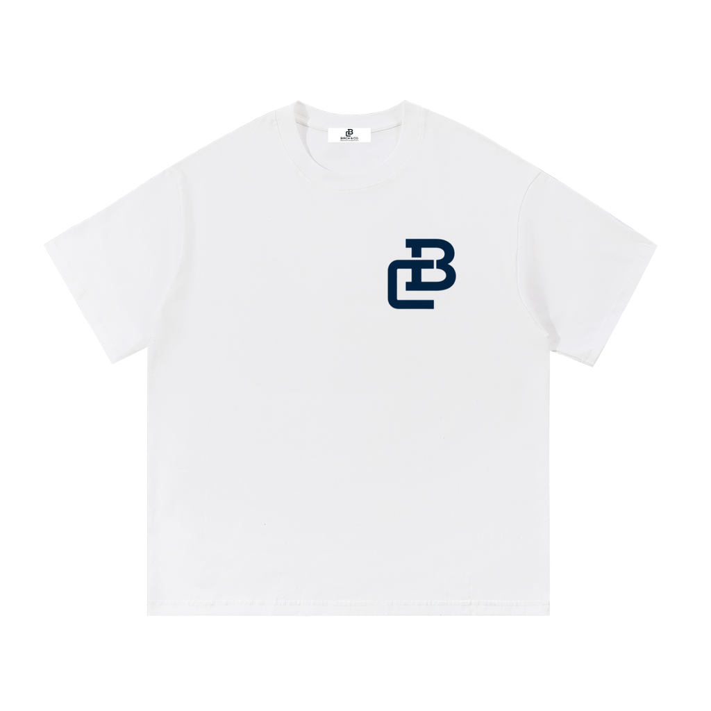 The Birch Essential Cotton Tee - Navy Logo
