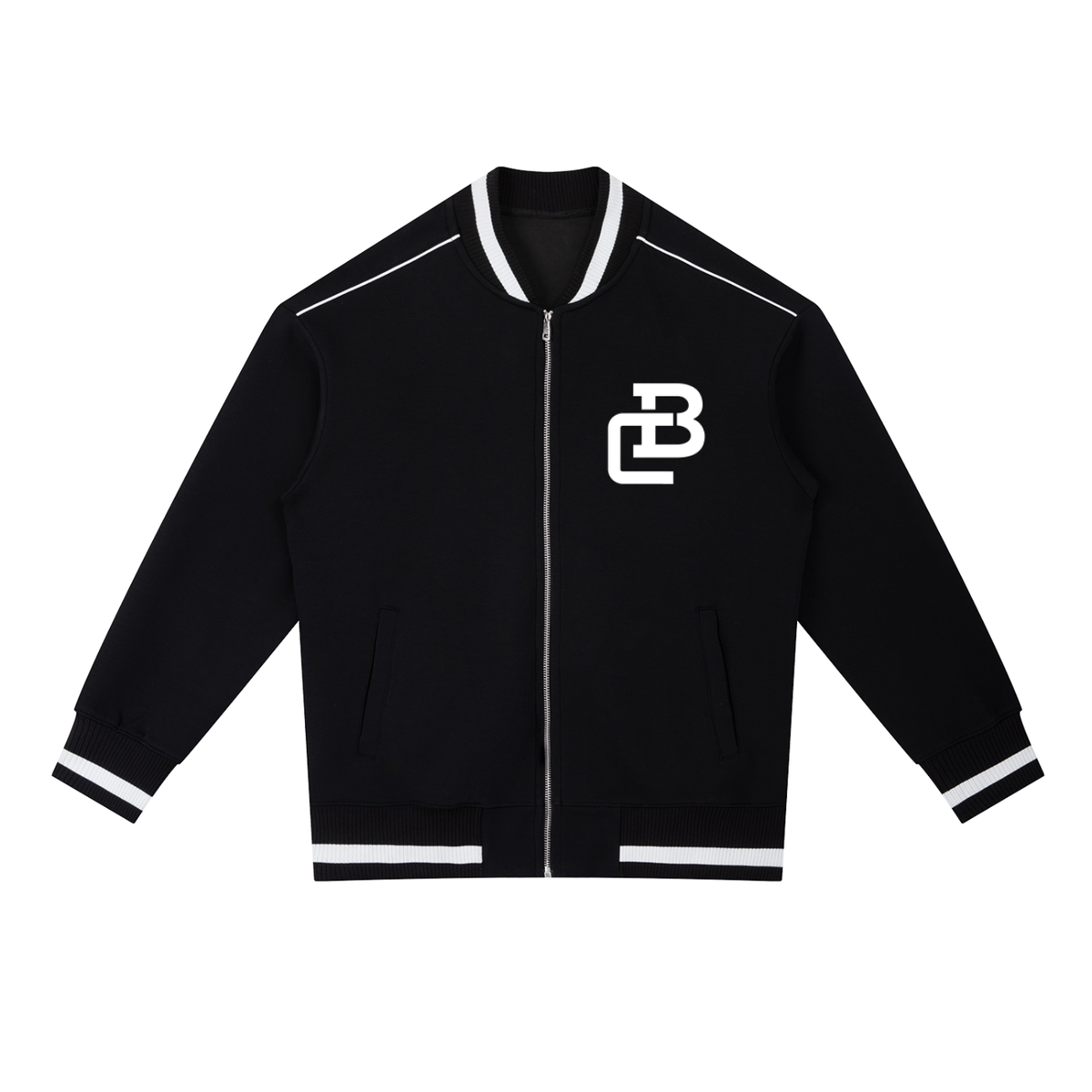 Contrast Piping Zip Bomber Jacket