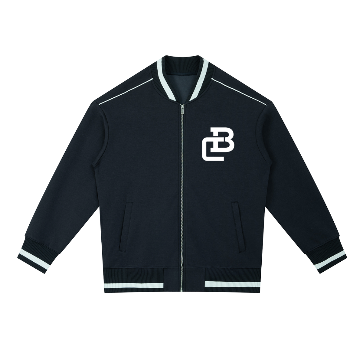 Contrast Piping Zip Bomber Jacket