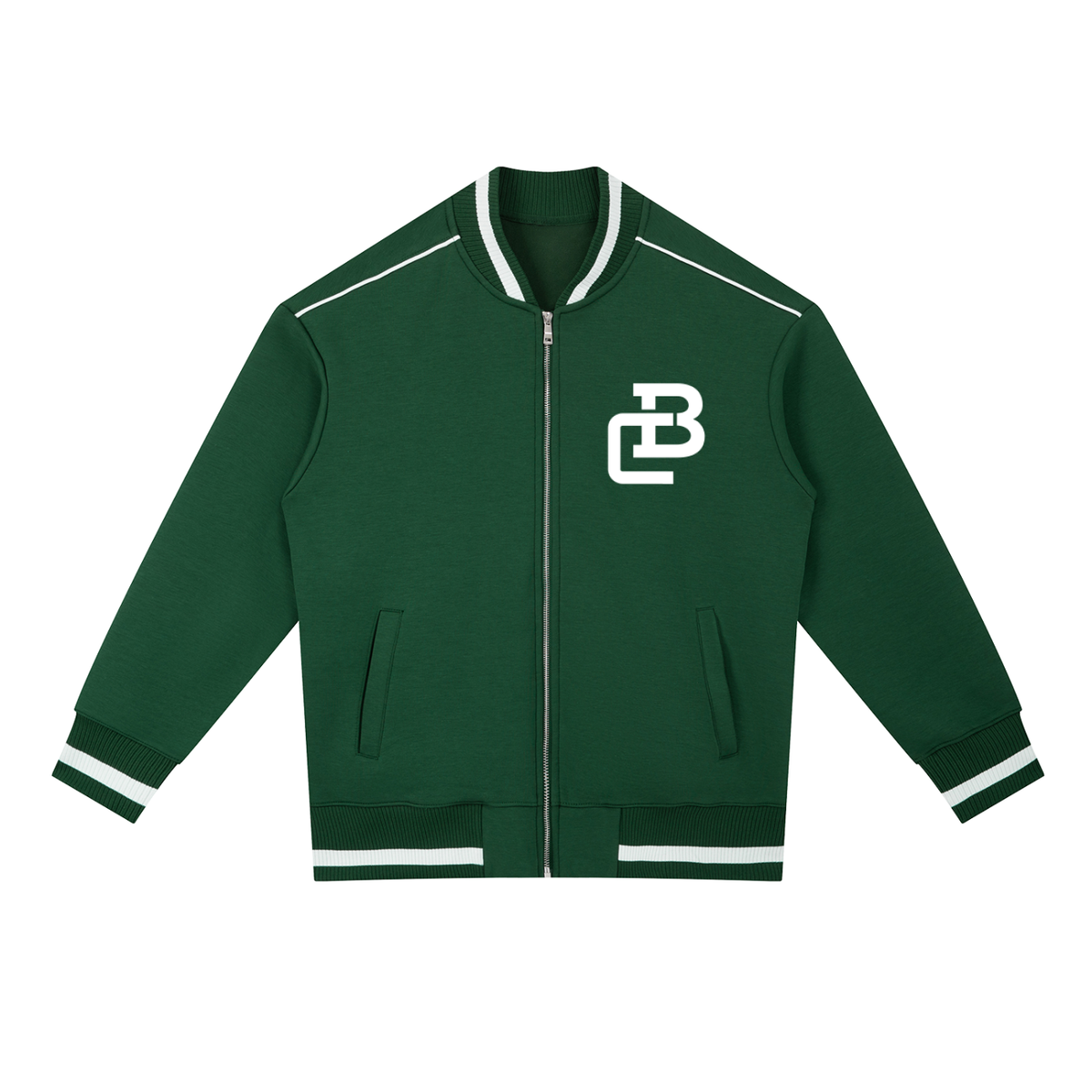 Contrast Piping Zip Bomber Jacket